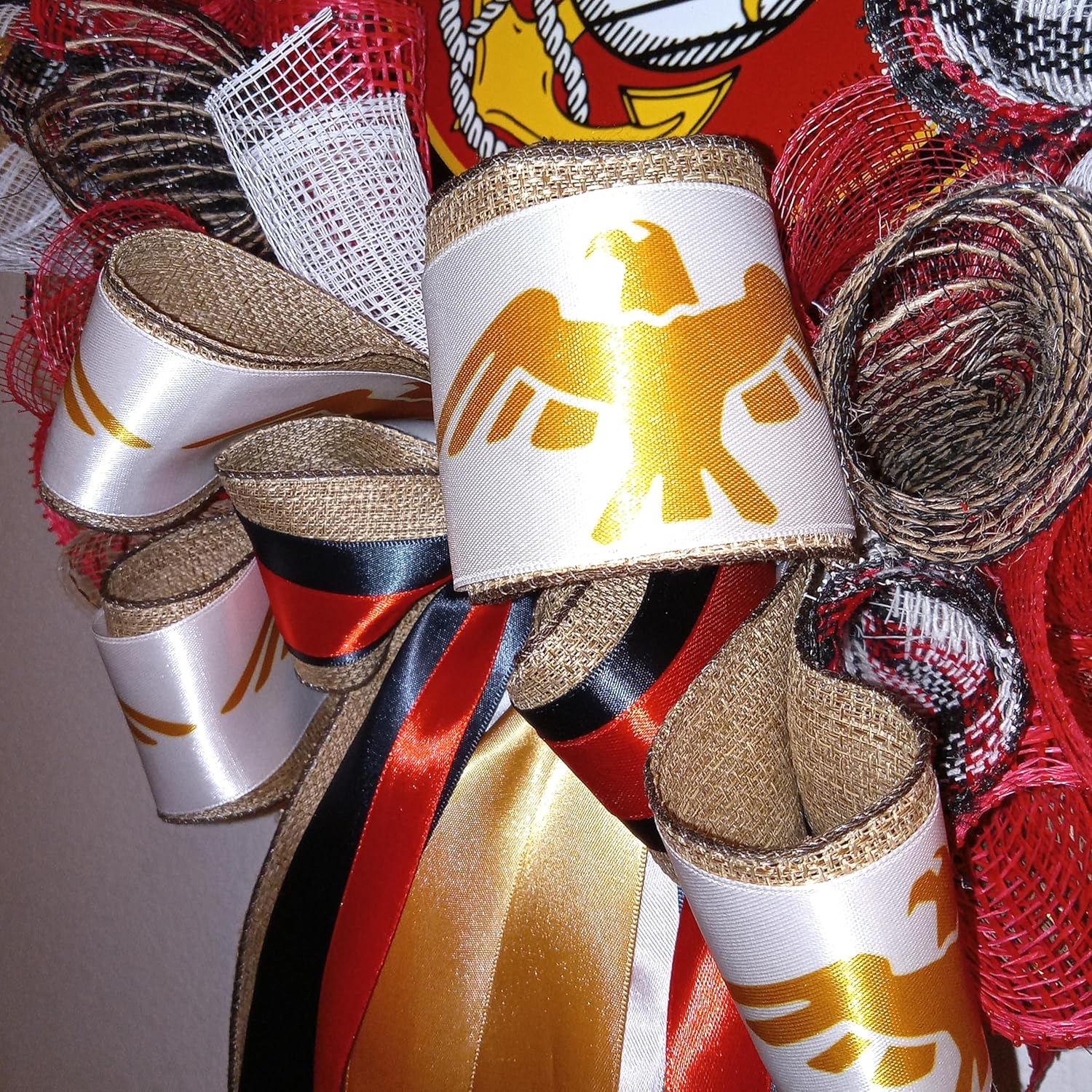 Marine Wreath 22 X 22 Inches Military Veteran Semper Fidelis Red Black Gold