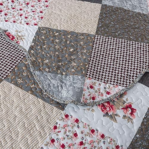 Miniatura 8 de HoneiLife Juego de colcha de tamaño King extragrande de 120 x 120 pulgadas, 3 piezas, California King extragrande, todas las estaciones, ropa de
