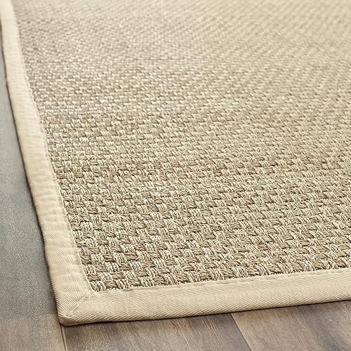 Vista 180 de SAFAVIEH Natural Fiber NF114A - Alfombra de hierba marina, tejido de canasta, con borde, para zonas de alto tráfico, sala de estar, dormitorio, 2