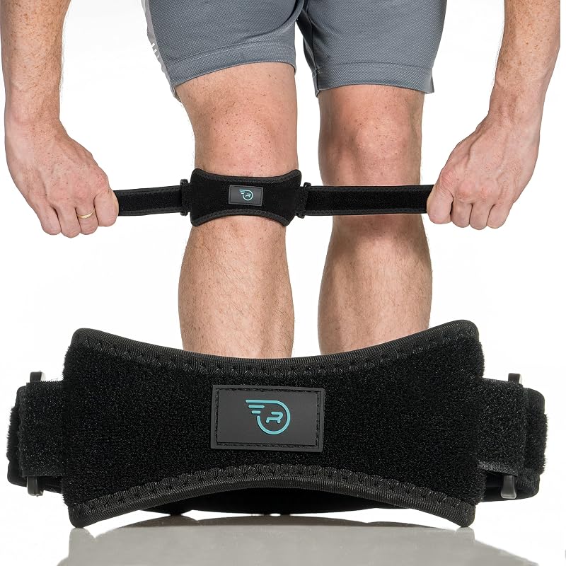 Run Forever Sports Patella Strap Knee Brace Support for Arthritis, ACL, Running, Basketball, Meniscus Tear, Sports, Athletic. Best Knee Brace for Hiking, Soccer, Volleyball & Squats | Adjustable Knee Strap Fits Men & Women | Targeted Knee Pain Support for Arthritis, Basketball & Weightlifting