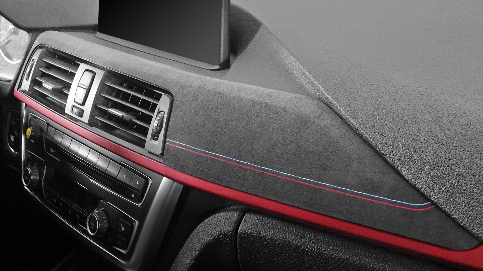 KUNGKIC Koolstofvezel auto-accessoires interieur middenconsole dashboard cover sticker decoratieve accessoires compatibel met BMW F30 F31 F32 F33 F34 F36 binnenbekleding auto dashboard