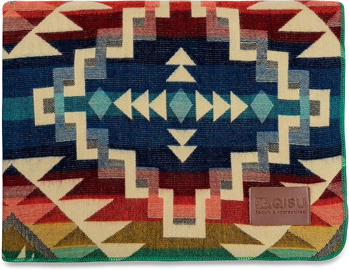 Qisu Wool Blanket Large, Beautiful, Warm 94 x 78 inches