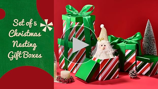 Amazon.com: PAPER FAIR 5PCS Christmas Nesting Gift Boxes