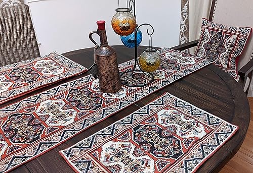 Miniatura 2 de DaDa Bedding - Juego de 4 manteles individuales de algodón y lino para mesa de comedor, 13 x 19 pulgadas