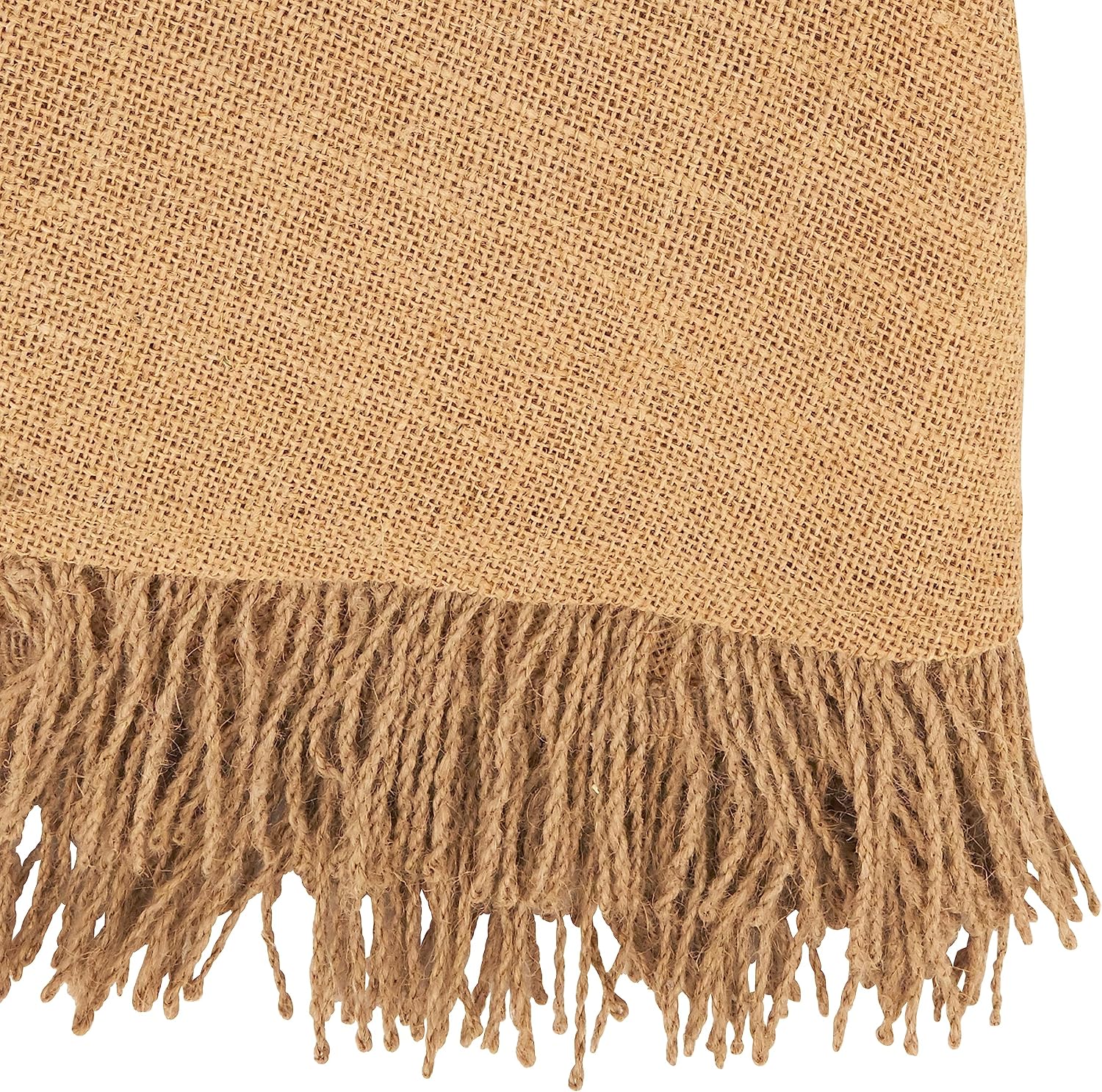 Earthy Jute Tablecloth with Woven Tassels