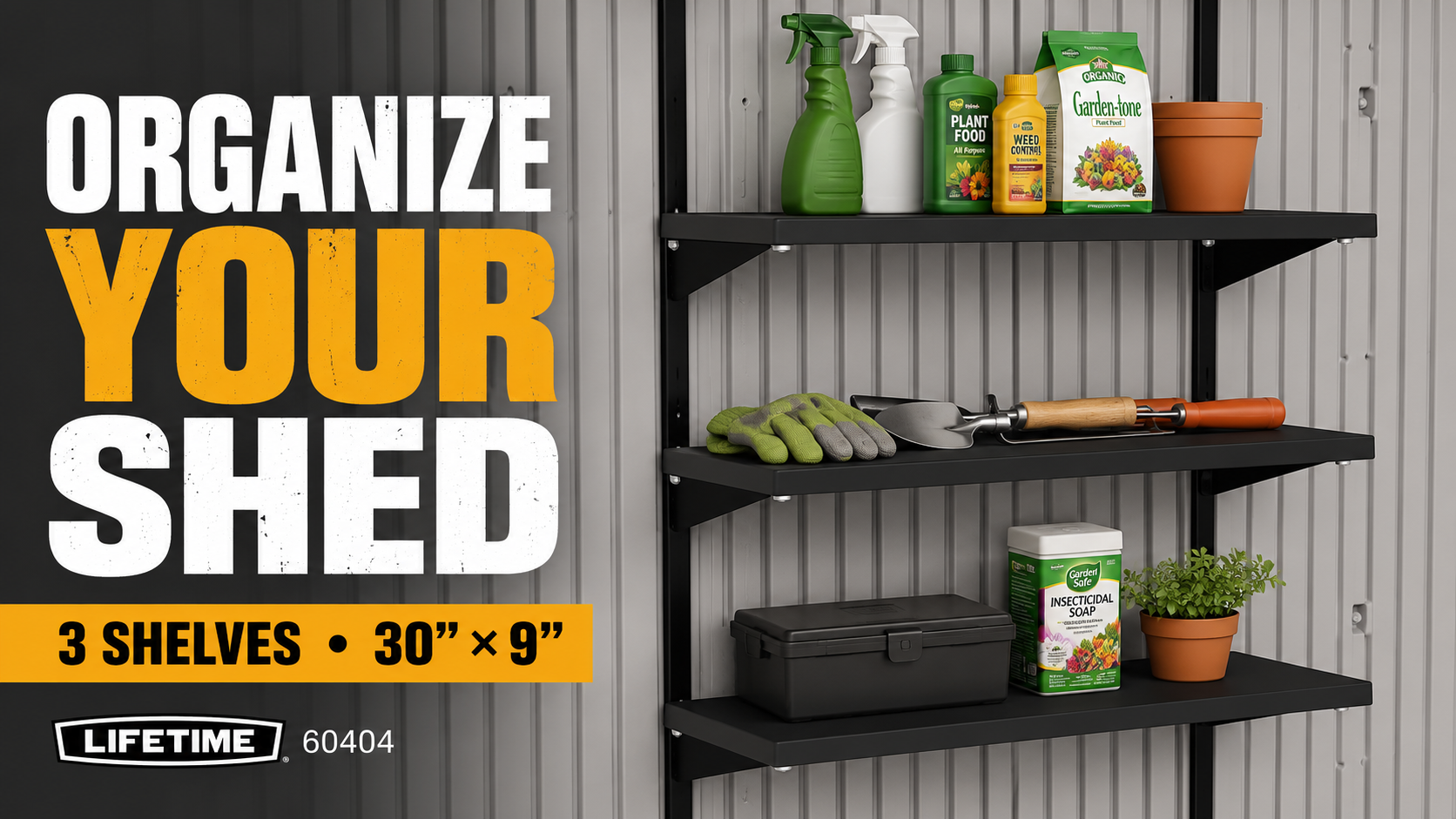 Amazon.com: LIFETIME 60404 30 x 9 Inch 3 Pack Shelves for 7', 8