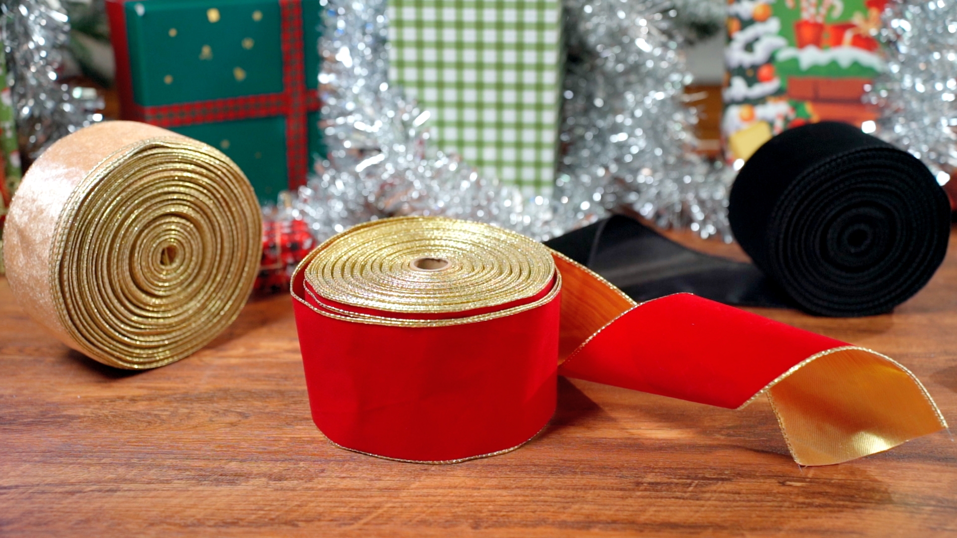 Amazon.com: Yungyan Velvet Ribbons with Gold Edge Felt Ribbon Gift