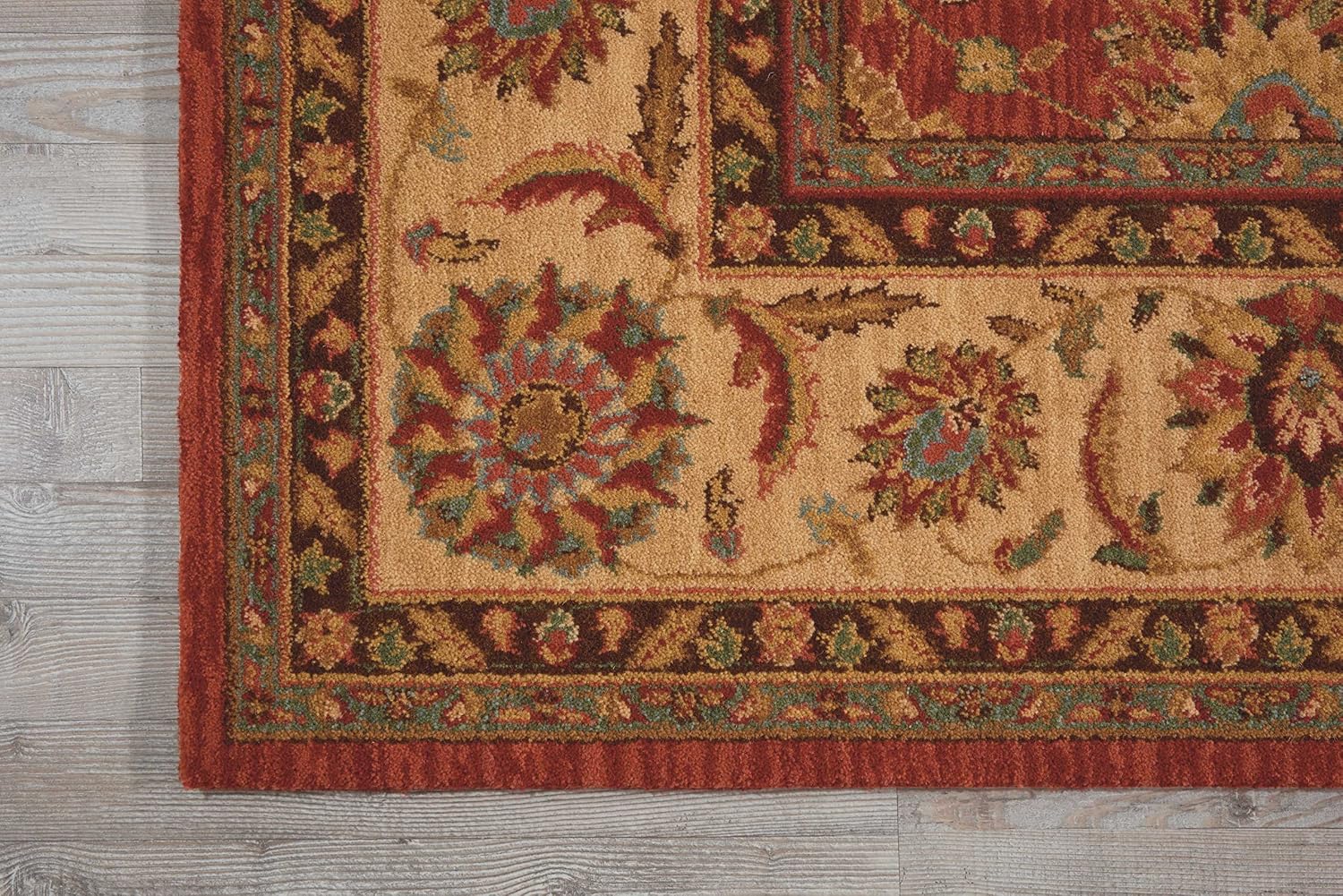 Nourison Home Living Treasures Persian Rust 7'6" x 9'6" Area-Rug, Easy-Cleaning, Non Shedding, Bed Room, Living Room, Dining Room, Kitchen (8x10)