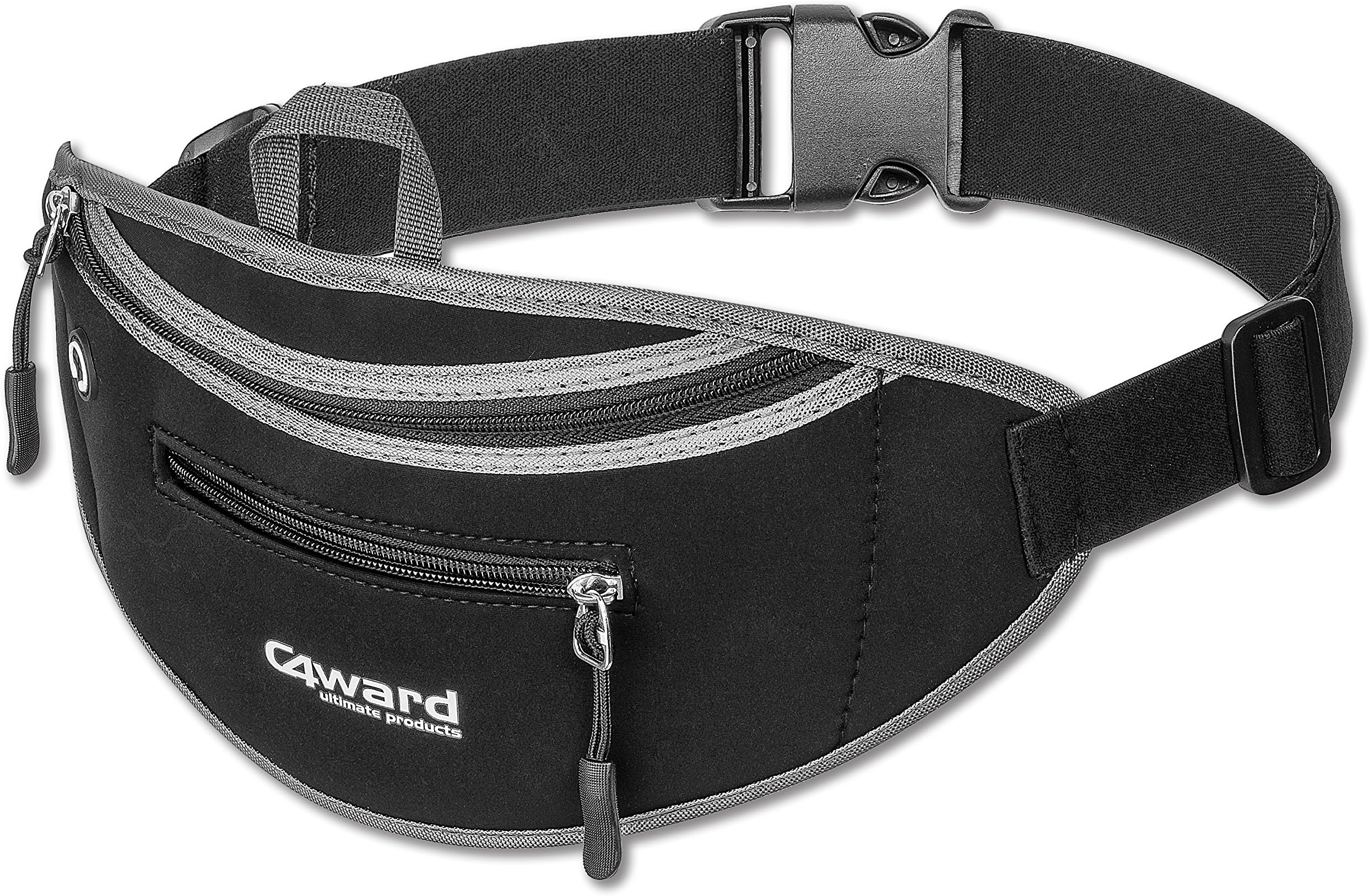 C4ward Chirpy Slim Bumbag, Our Black Travel Wallet for Men and Women One-Size, Makes You Happy Keeping Your Iphone Safe in Easy Reach, Best Money Belt Bag To Enjoy Explore and Discover The World