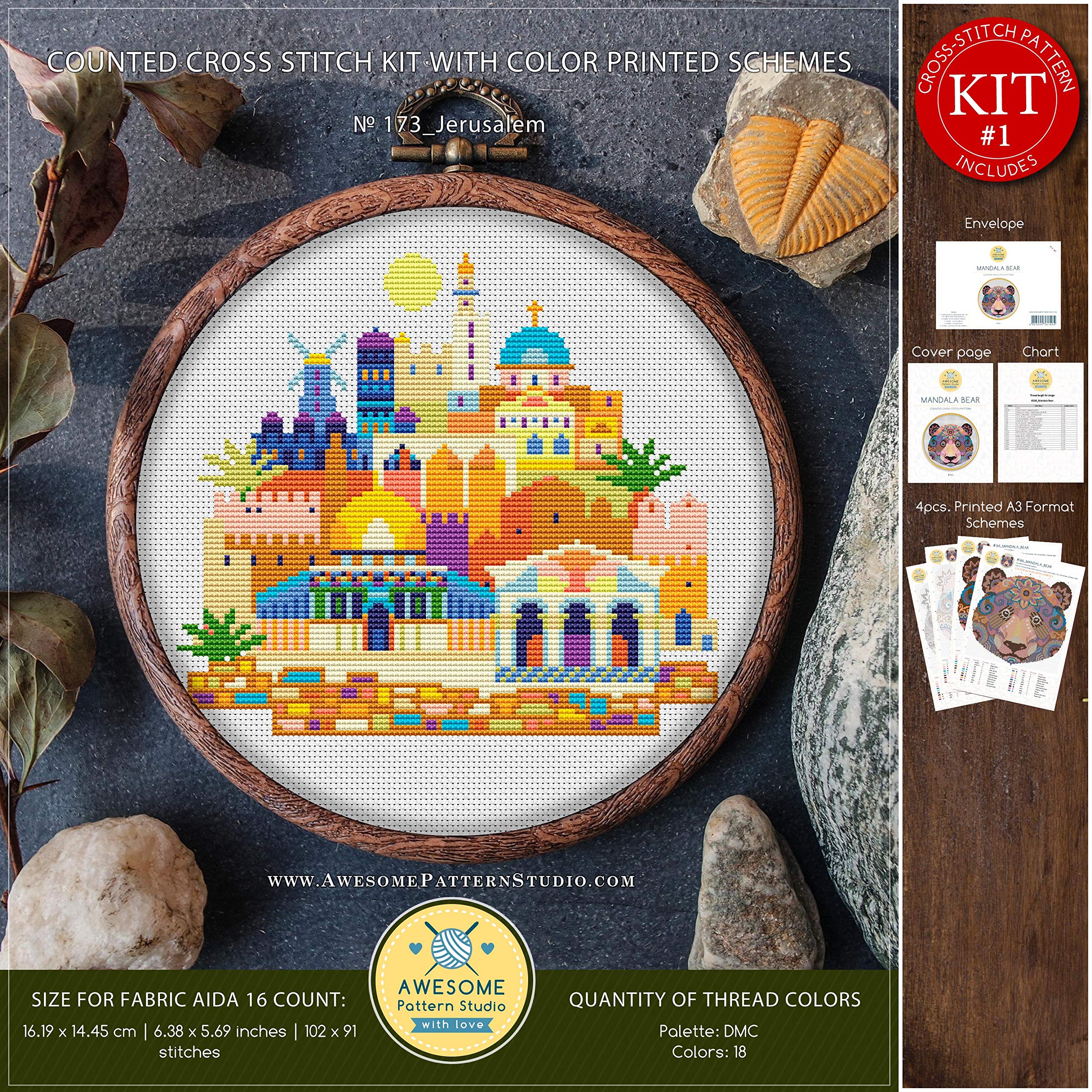 Cross embroidery jerusalem pattern  embroidery  origami