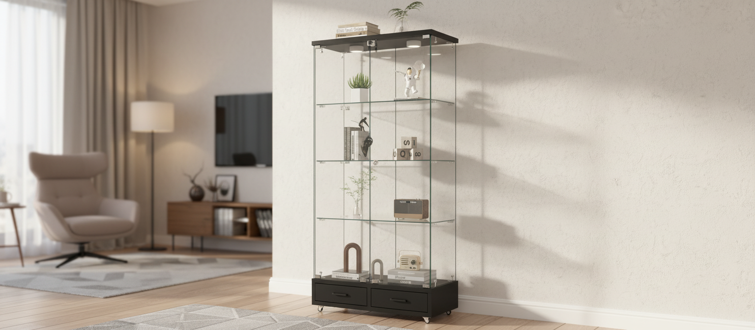 Amazon.co.jp: 森風ShinrinKaze ショーケース ガラスケース 4段【13