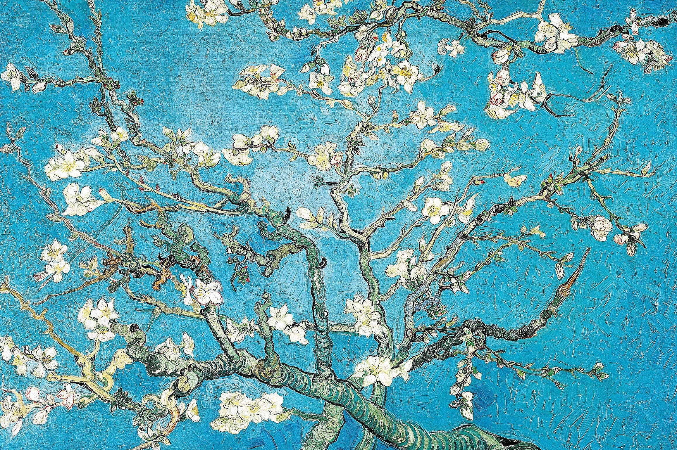 Adventures® *Almond Blossom* (1890)- A Famous Painting by Van Gogh, Wall Décor. Museum Grade Canvas, Art Print (Unframed). Size 21"x16".