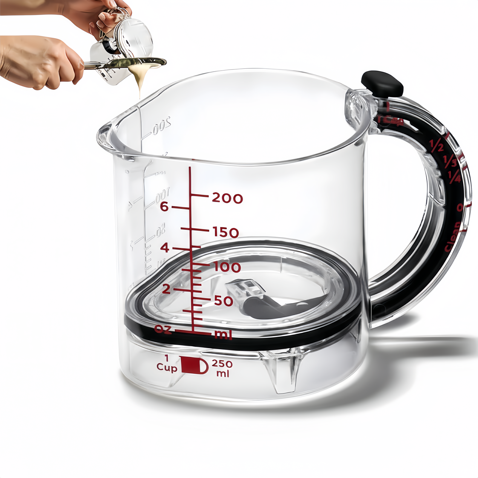 Vaso medidor ajustable 4 en 1 con doble escala miniatura 7