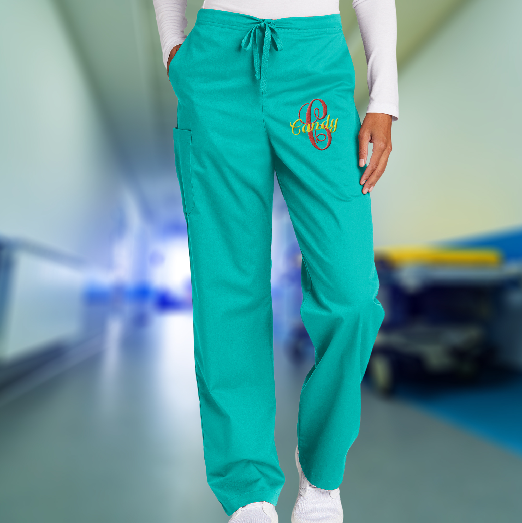 Amazon.com: Custom Emroidered Medical Scrub Pant Add Your