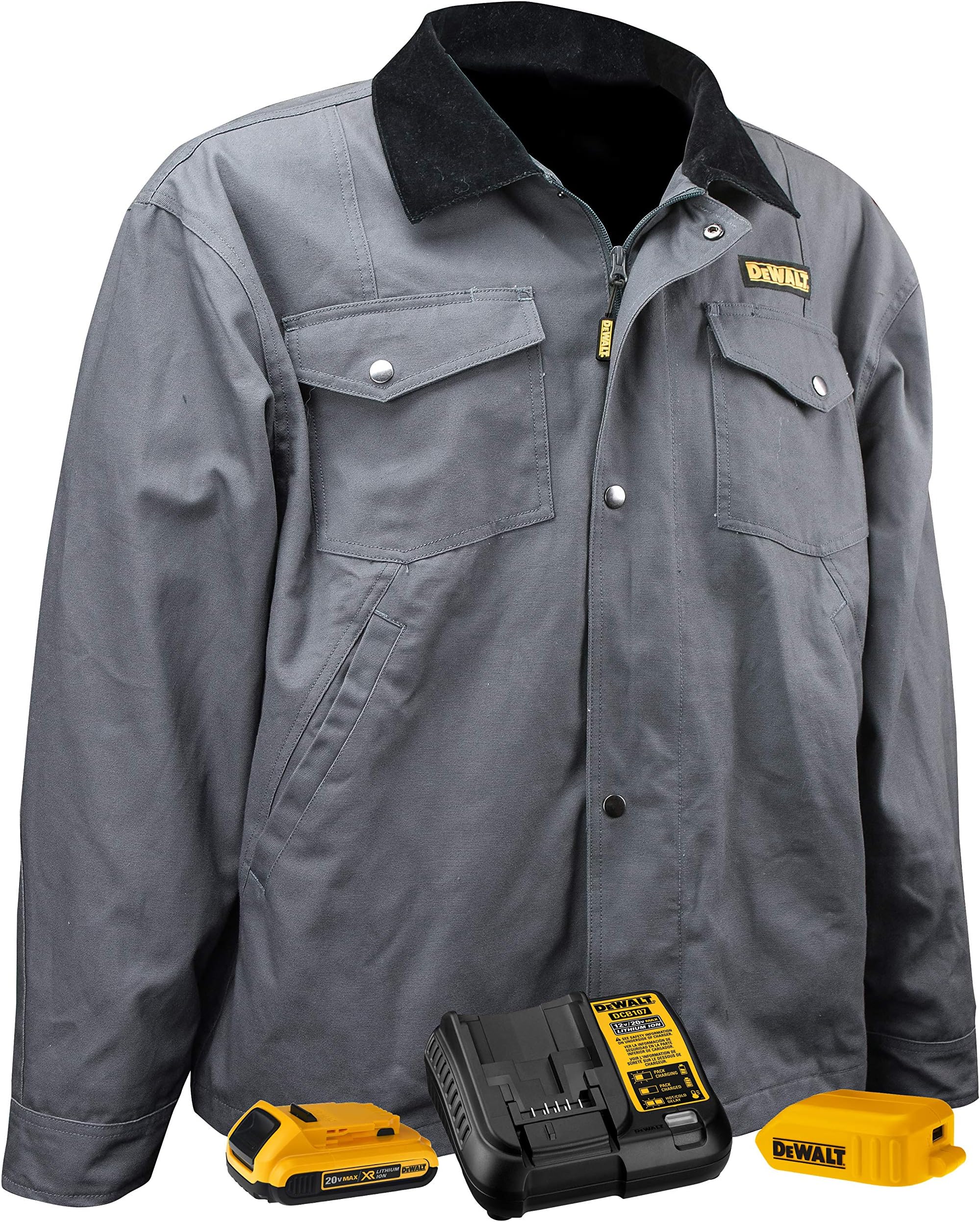 DEWALT DCHJ083CD1-XL Heated Barn COAT, XL, Charcoal