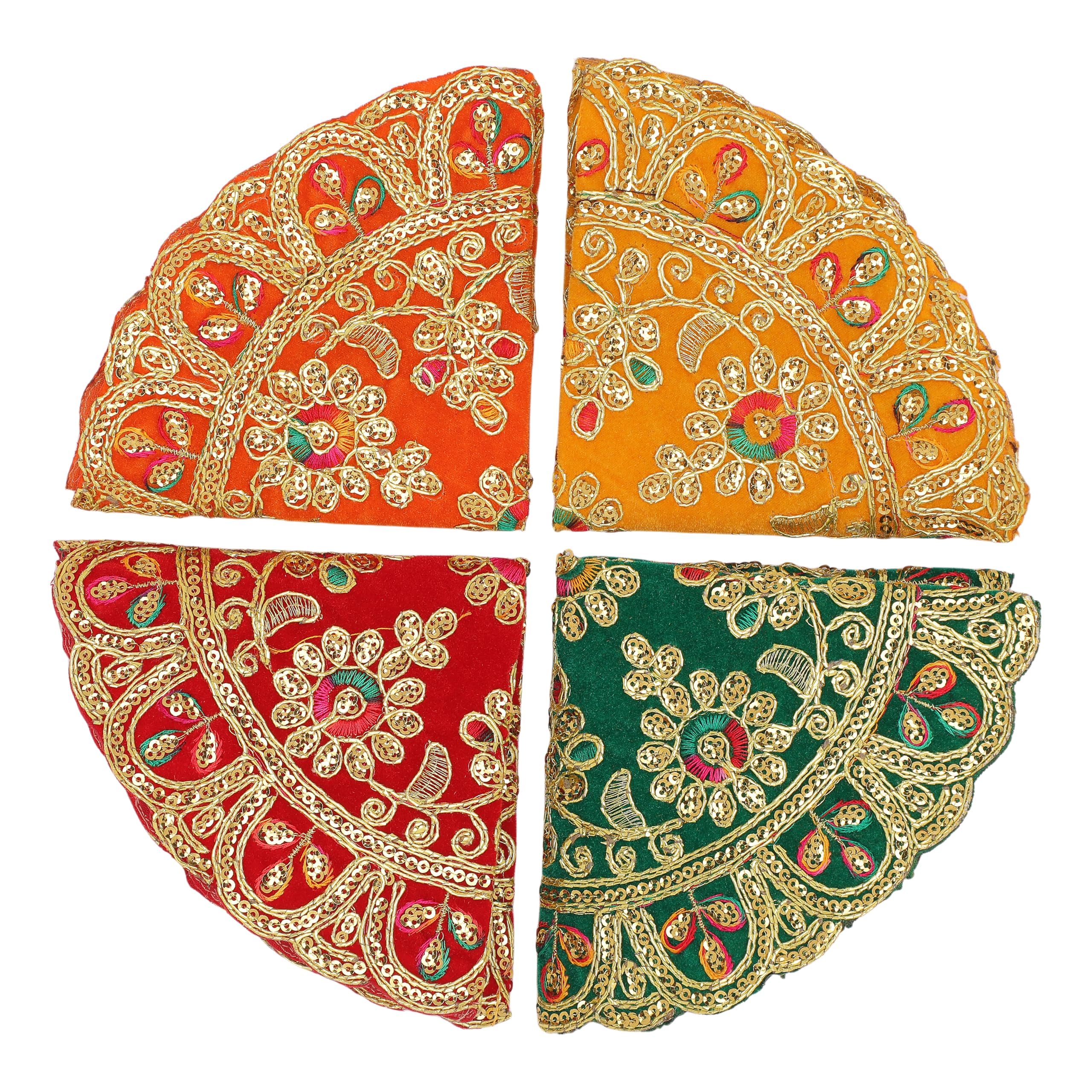 Tapis ronds en velours Aasan pour décoration indienne de fête