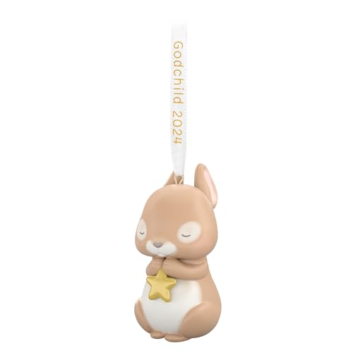 Hallmark Keepsake Christmas Ornament 2024, Godchild Bunny 2024, Porcelain, Family Gifts