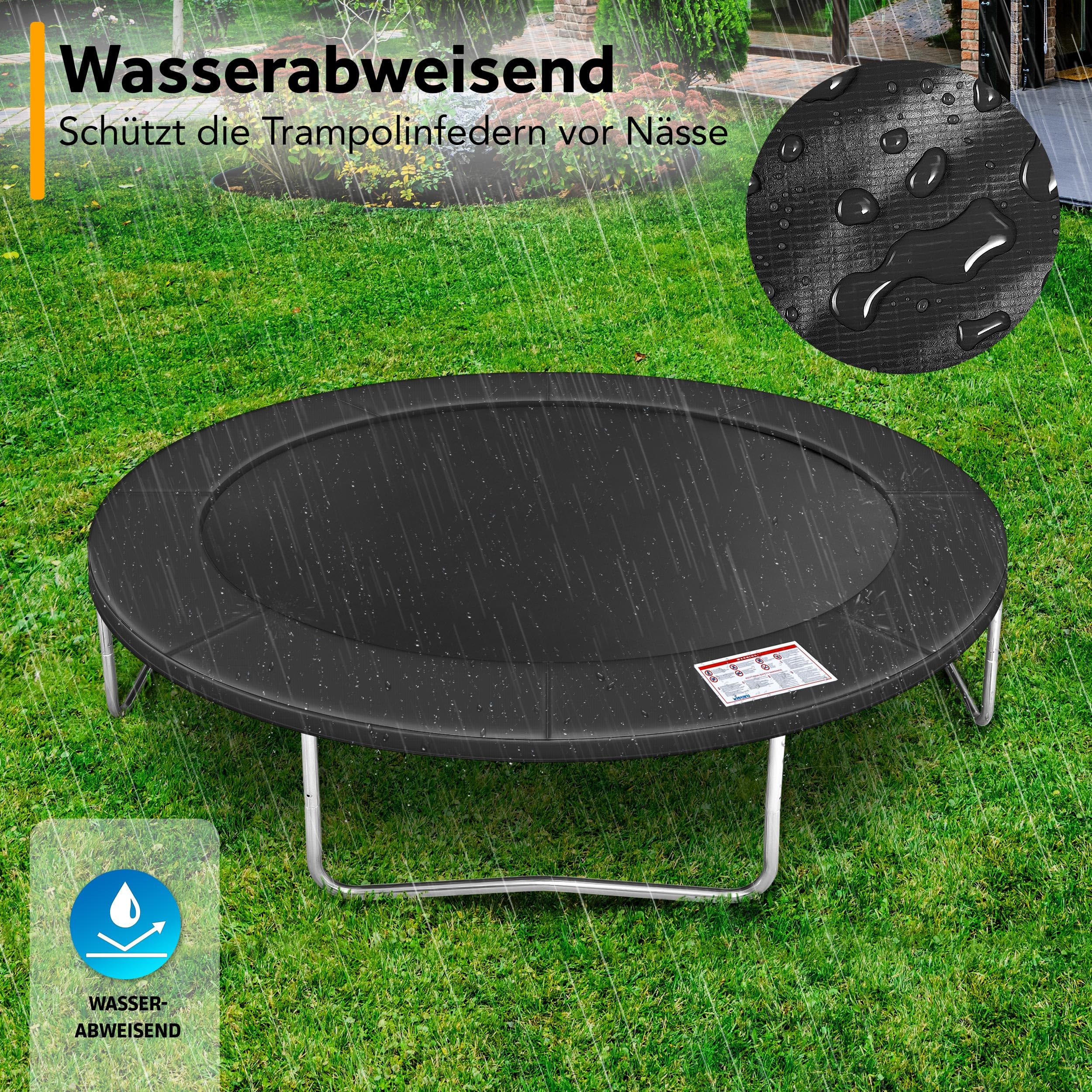KIDUKU Trampolin Randabdeckung | Ø 244cm 305cm 366cm 427cm | reißfest | 100% UV-beständig Federabdeckung Randschutz