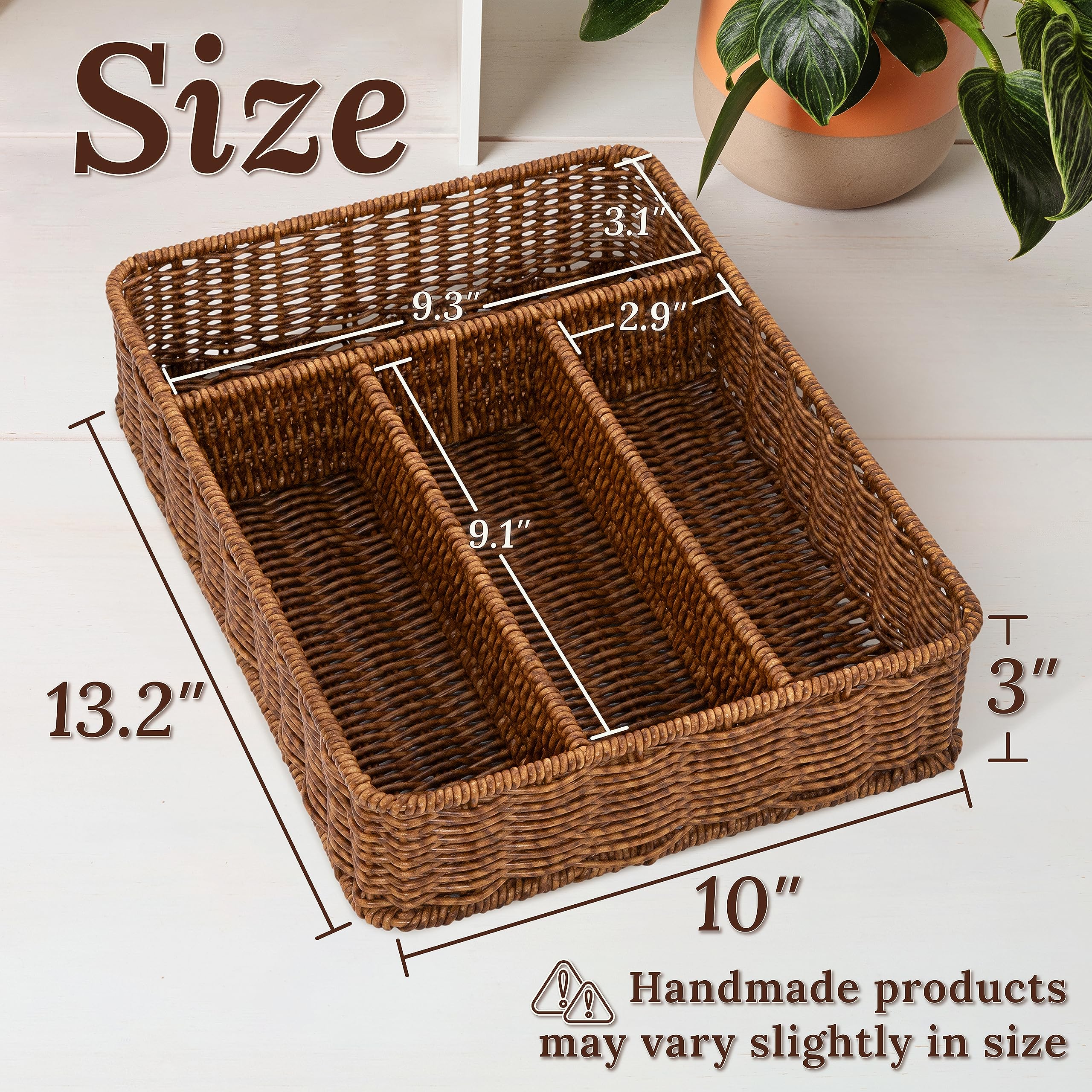 WeeNest Organizador de cajones de cubiertos, organizador de cajones de utensilios, organizador de utensilios de cocina, organizador de cubiertos para cajón, artículos esenciales de cocina, caramelo