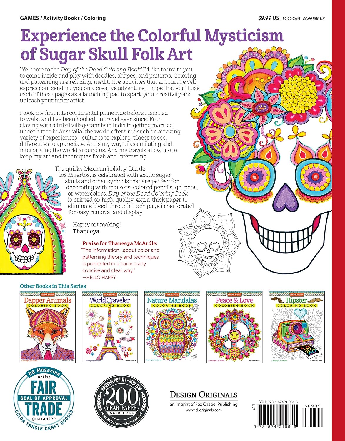Day of the Dead Coloring Book (Coloring is Fun) (Design Originals) 30 Beginner-Friendly Creative Art Activities with Sugar Skulls for Dia de Muertos; Extra-Thick Perforated Paper Resists Bleed Through image 2