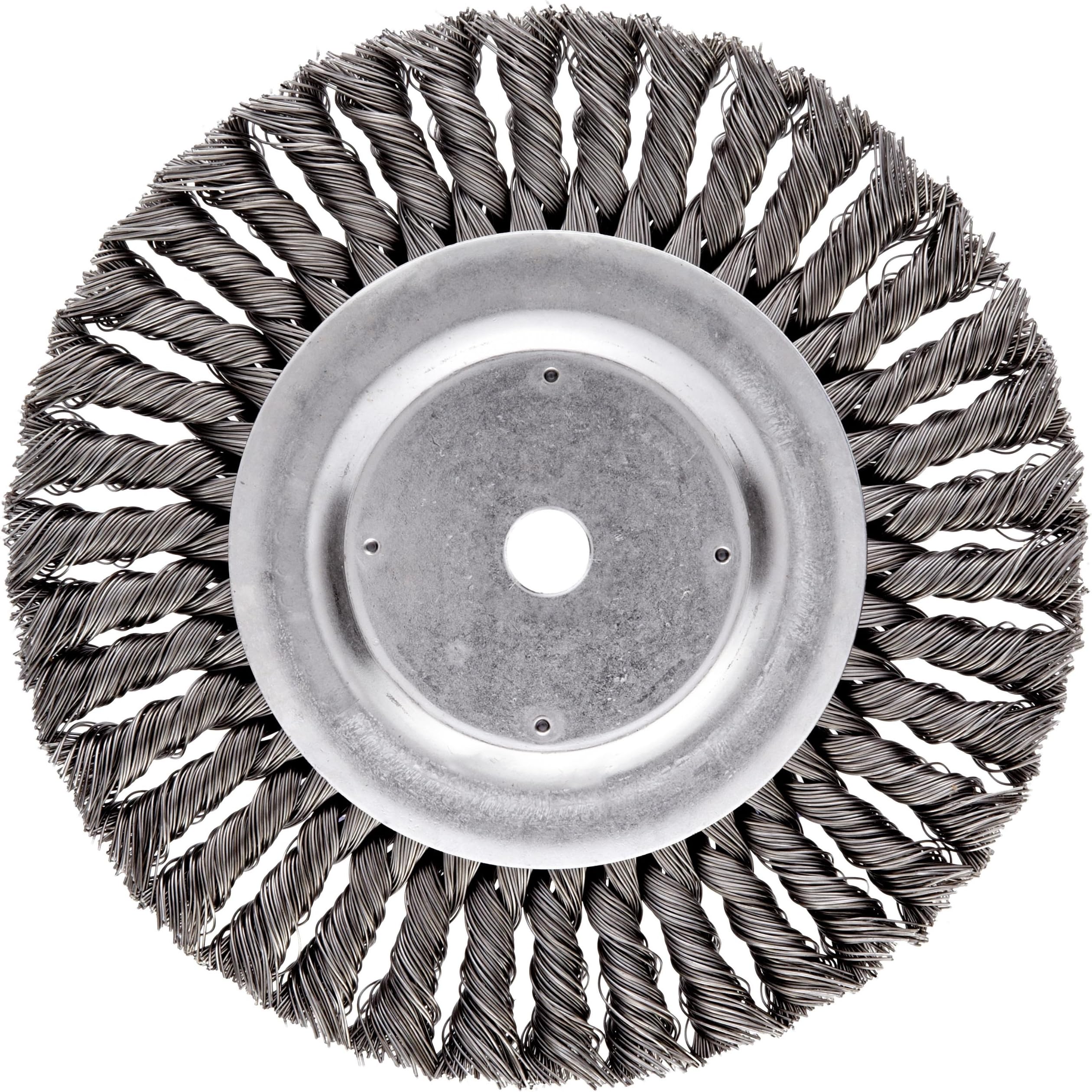 08155 8" Standard Twist Knot Wire Wheel, .023" Steel Fill, 5/8" Arbor Hole, Made in the USA