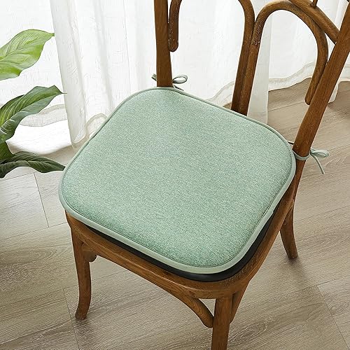 Miniatura 4 de Elegant comfort Fundas de cojín para silla con lazos y parte trasera de goma antideslizante, espuma viscoelástica gruesa, cojín suave, funda de