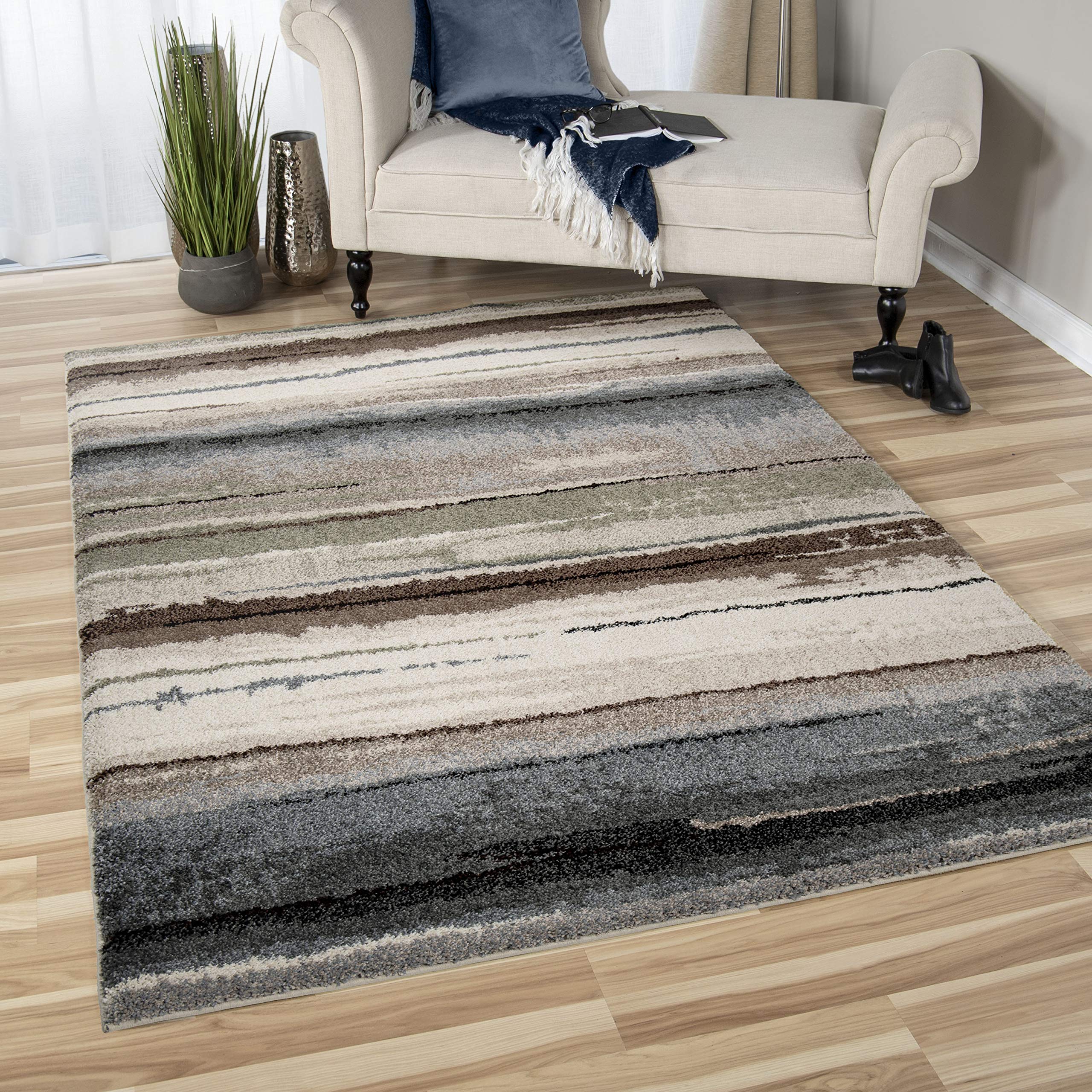 Orian Rugs Dusk To Dawn Area Rug, 5'3" x 7'6", Muted Blue