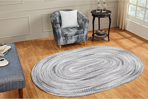 Miniatura 5 de Better Trends Alfombra trenzada degradada, 20 x 30 pulgadas, ovalada, reversible y duradera, 100% algodón suave, ideal para cocina, sala de estar,