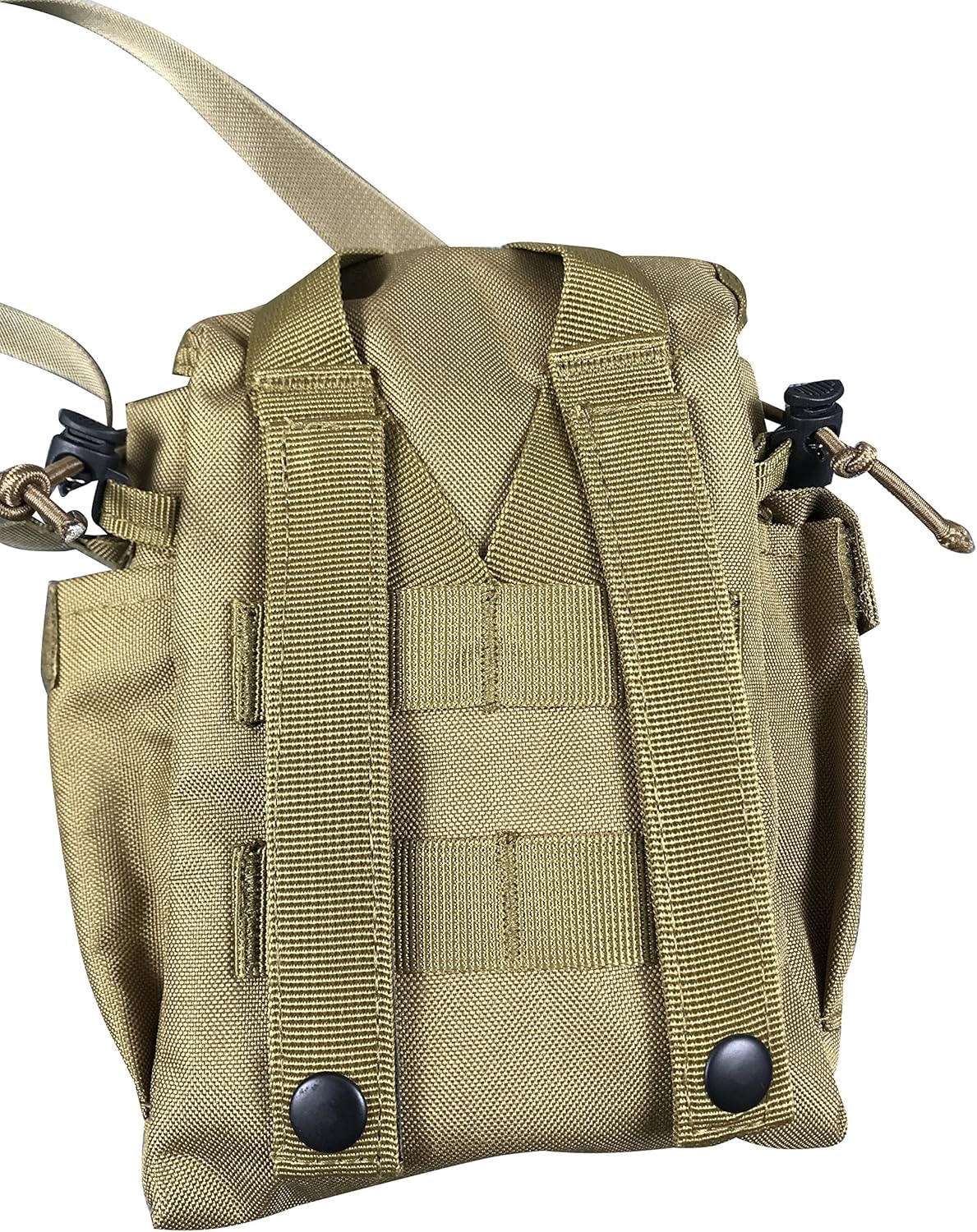 Jolmo Lander 1.2 Qt. MOLLE Canteen Cover Military Style Canteen Pouch with Shoulder Strap Molle Pouch for Canteen Kit Coyote Brown/Olive Drab