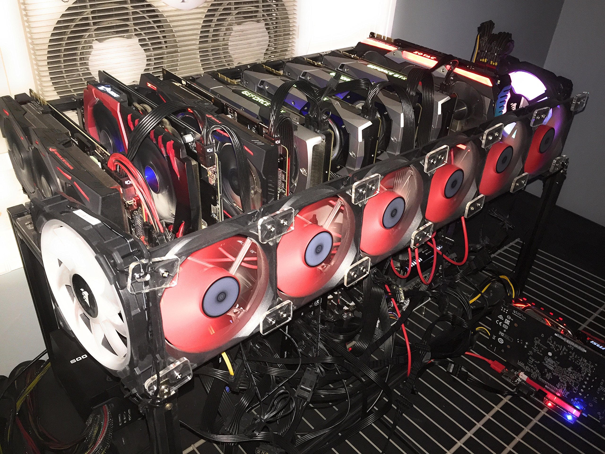 9daysminer S1-AMD RX570 8GPU Professional Black Ethereum Mining Rig Case  with 4 Fans Windows Linux Ethos System Bitcoin Litecoin Altcoin Ethereum  BTC/ETH/ZEC/XMR/ETC : Amazon.com.au: Computers