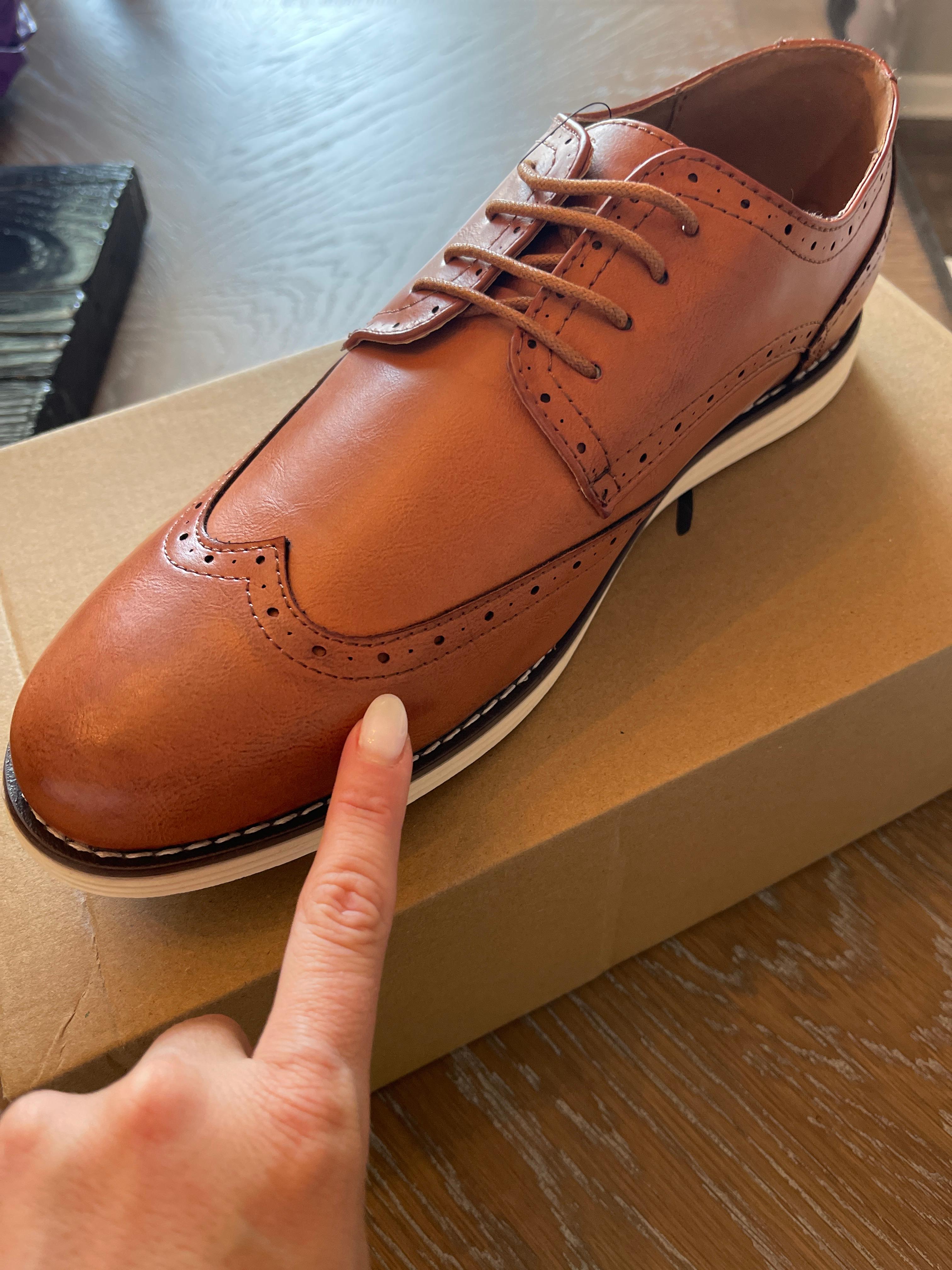 Vostey Milan Mens Dress Shoes Red Brown Brogue Derby Oxford BMY633B Size 14 NEW Men main image 3