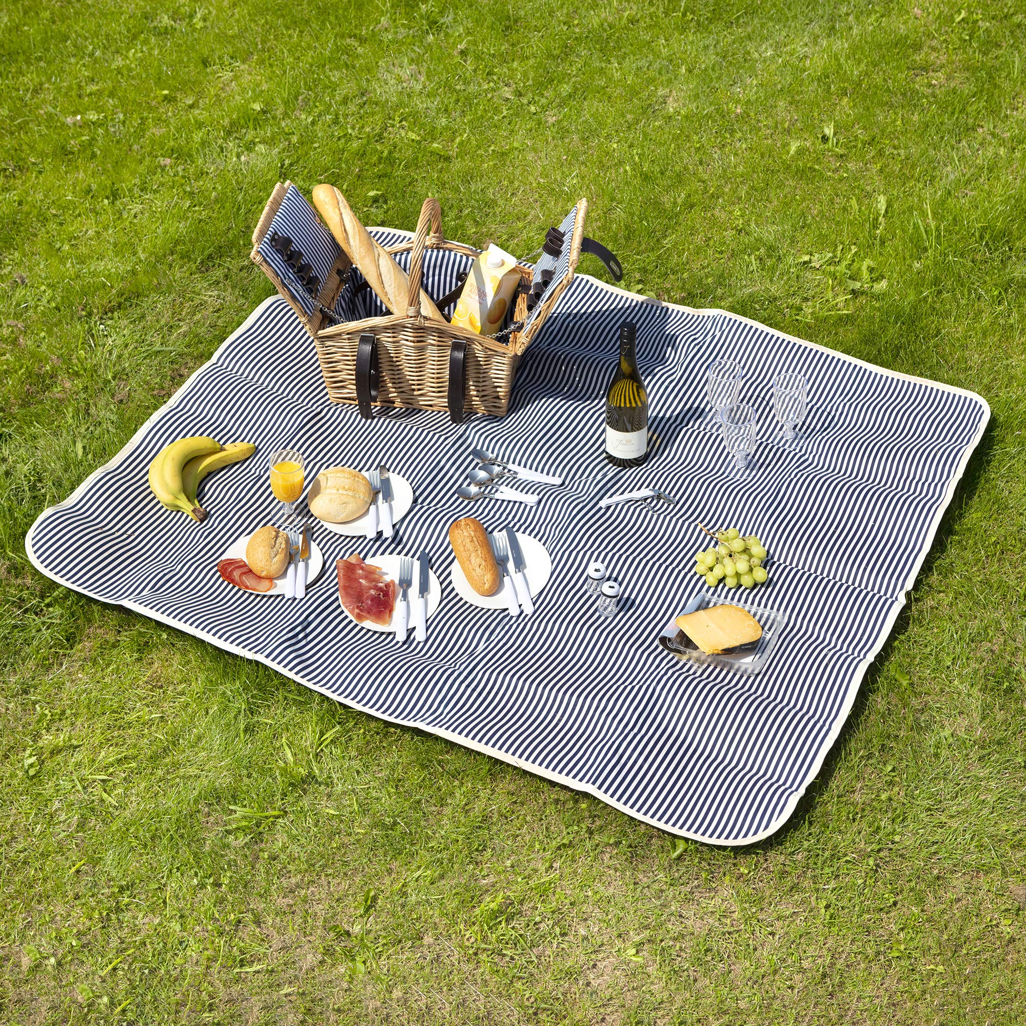 Dutch Mountains Panier Pique-Nique pour 4 Personnes Deluxe - Sac Pique Nique 24 pièces avec Couverture