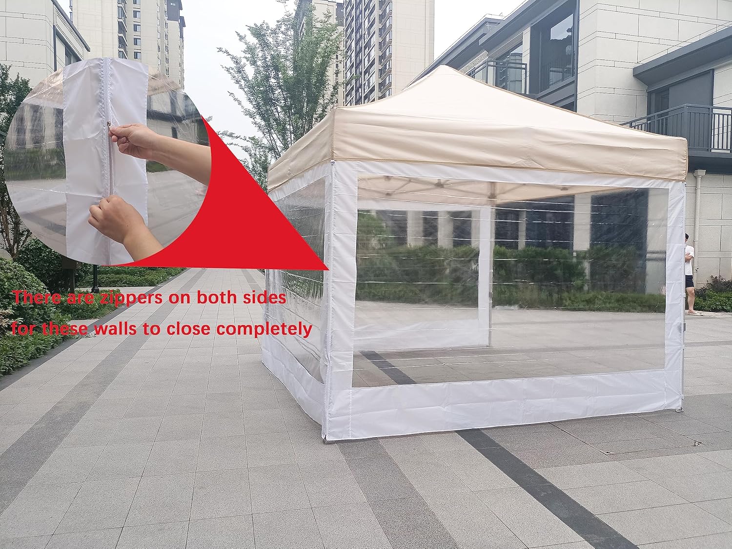SCOCANOPY Clear Window Sidewall for 8x8 Canopy Frame, 3 Pack Sunwalls Only,(White)