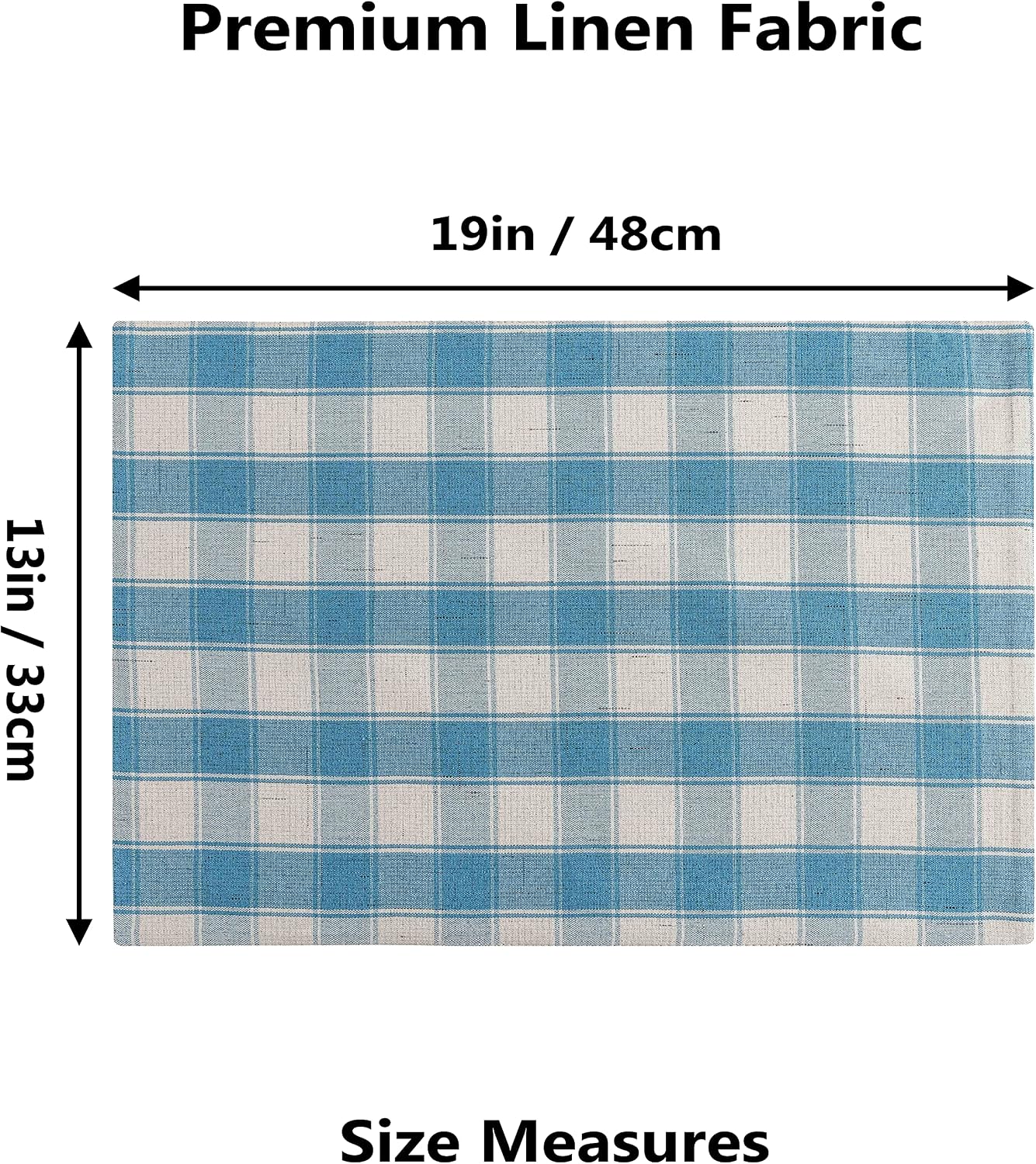 Home Brilliant Buffalo Check Placemats Set of 6 Heat Resistant Dining Table Place Mats for Kitchen Table, 13 x 19 inches, Checkered Plaid, Teal(Aqua Sea Blue) image 5