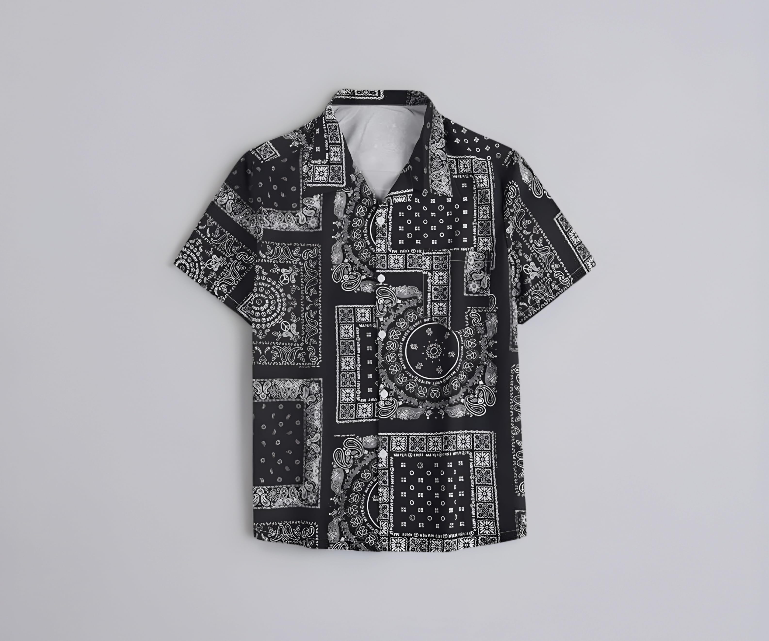 DHRUVI TRENDZ Menโs Tropical Printed Shirt | Hawaiian Beach Wear Summer Shirt for Men | Lightweight Breathable Casual Half Sleeve Button Down Shirts | Vacation Resort Wear
