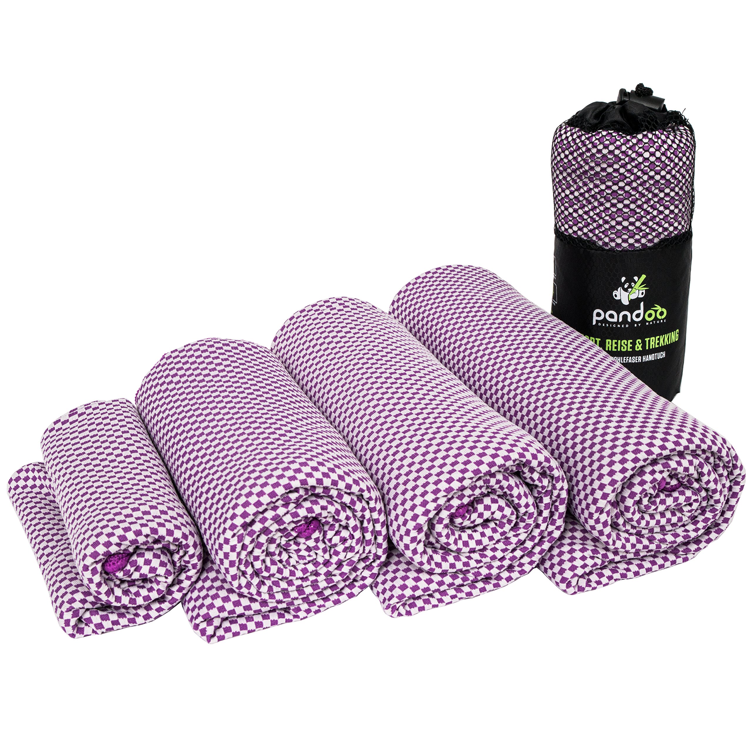 pandoo ♻ bambù – Asciugamano da Viaggio, ultraleggero, estremamente assorbente, antibatterico e ad asciugatura rapida, meglio rispetto ai tradizionali | Asciugamano per sport, viaggi, trekking, in microfibra – Tutte le misure e 5 colori