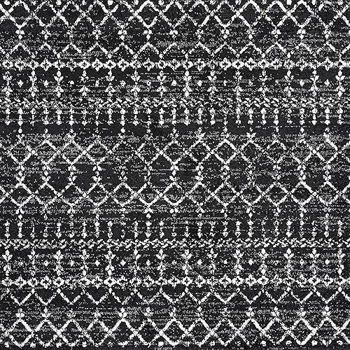 Miniatura 2 de JONATHAN Y MOH101D-5SQ - Alfombra marroquí Hype boho vintage con diseño de diamante para interiores, estilo bohemio, fácil de limpiar, para