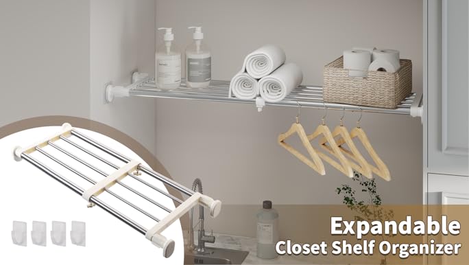 Amazon.com: Hershii Tension Shelf Expandable Rod Closet