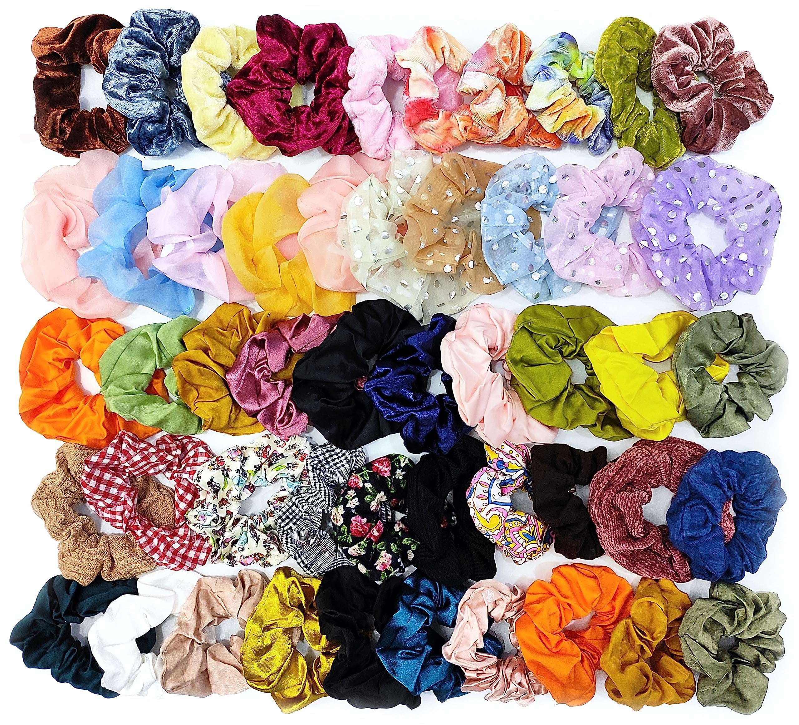 ANNACREATIONS Premium Large Organza Soft Super Elastic Oversized Velvet Satin Hair Scrunchies Hair Ties Hair Accessories For Women And Girls (Set Of 50 Pcs) (B08BCJJYF3) Amazon Price History, Amazon Price Tracker