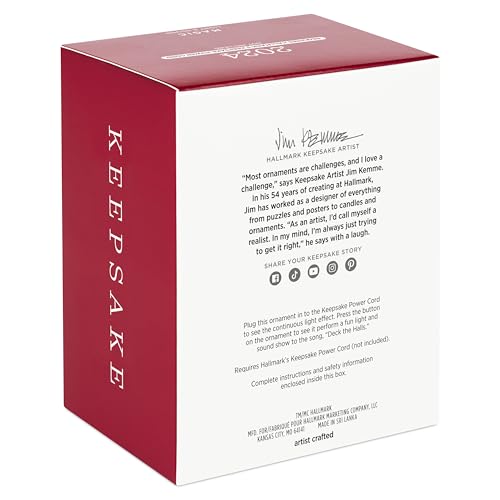 Hallmark Keepsake Enfeite de Natal 2024, The Peanuts Gang Deck The Doghouse Musical com luz, present