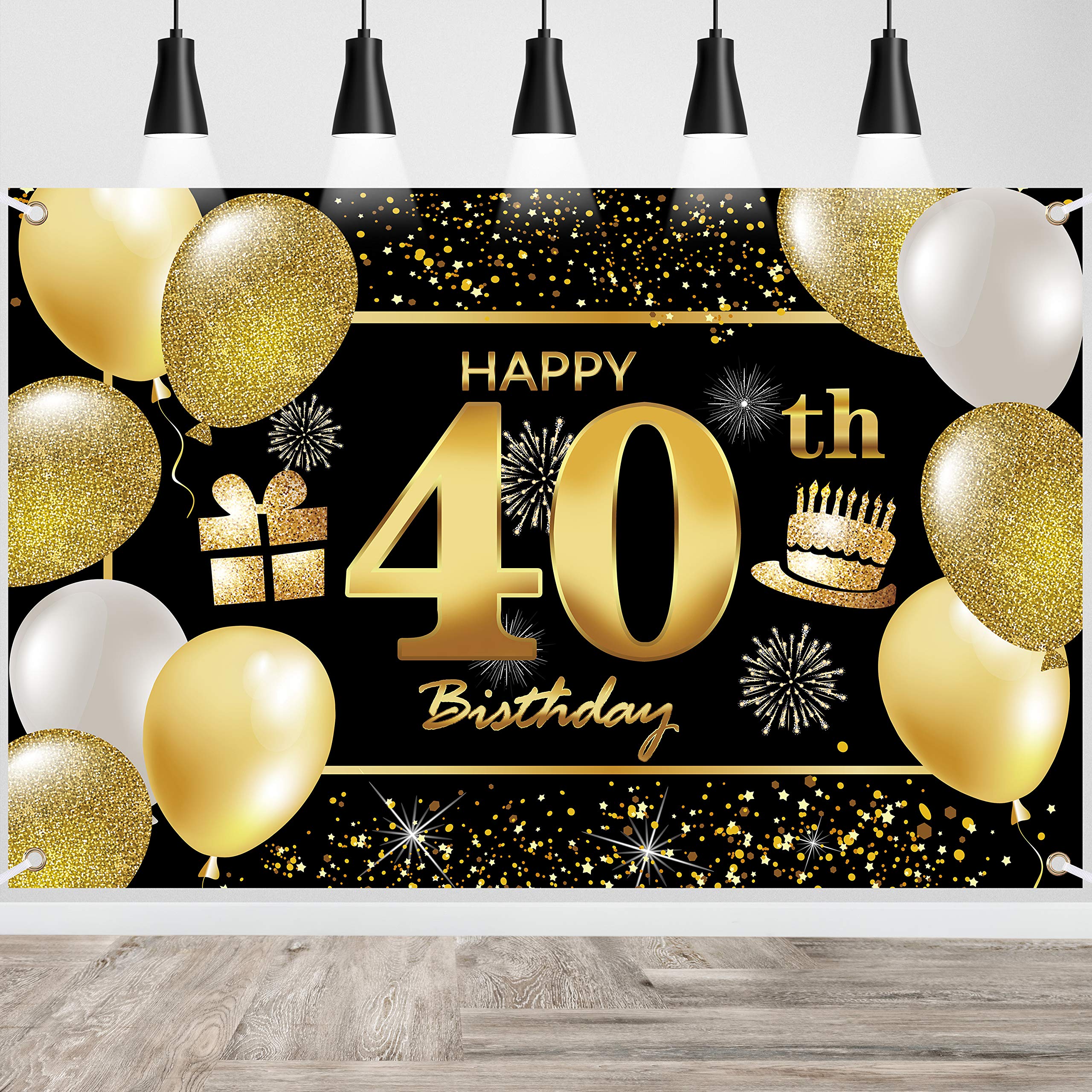 40th Happy Birthday Banner IMISI Birthday Decorations Birthday Backdrop Decorations for a Party
