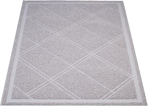 Amazon Basics Less-Mess Cat Litter Box Mat, Unscented, 60.96 CM x 88.9 CM, Grey