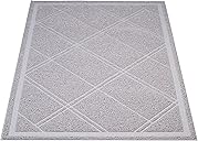 Amazon Basics Less-Mess Cat Litter Box Mat, Unscented, 24" x 35", Grey