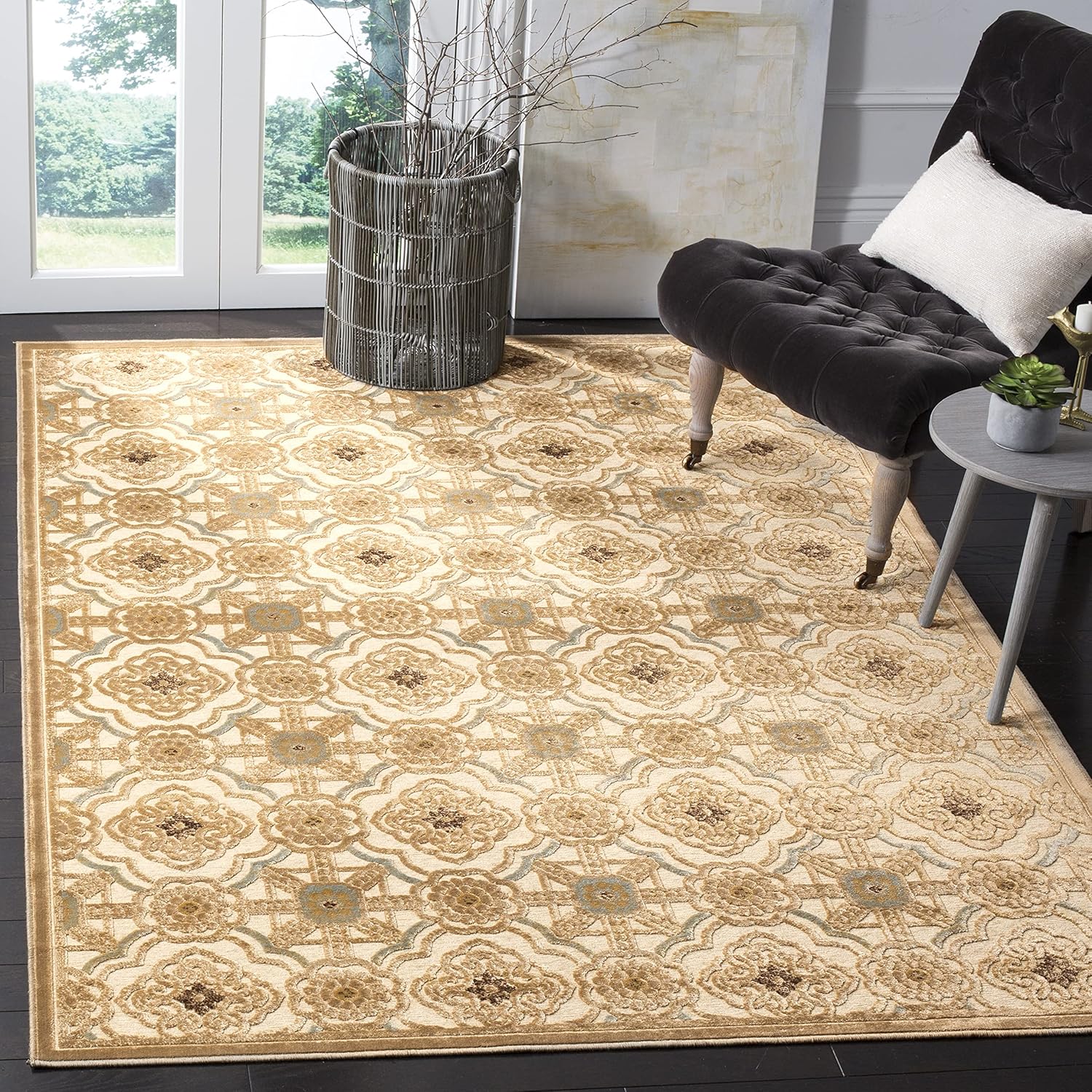 Martha Stewart x SAFAVIEH Area Rug Collection - 5'3" x 7'6", Hemp Color, Viscose, Ideal for Living Room, Bedroom, Office, Dining Space (MSR4459-1640)