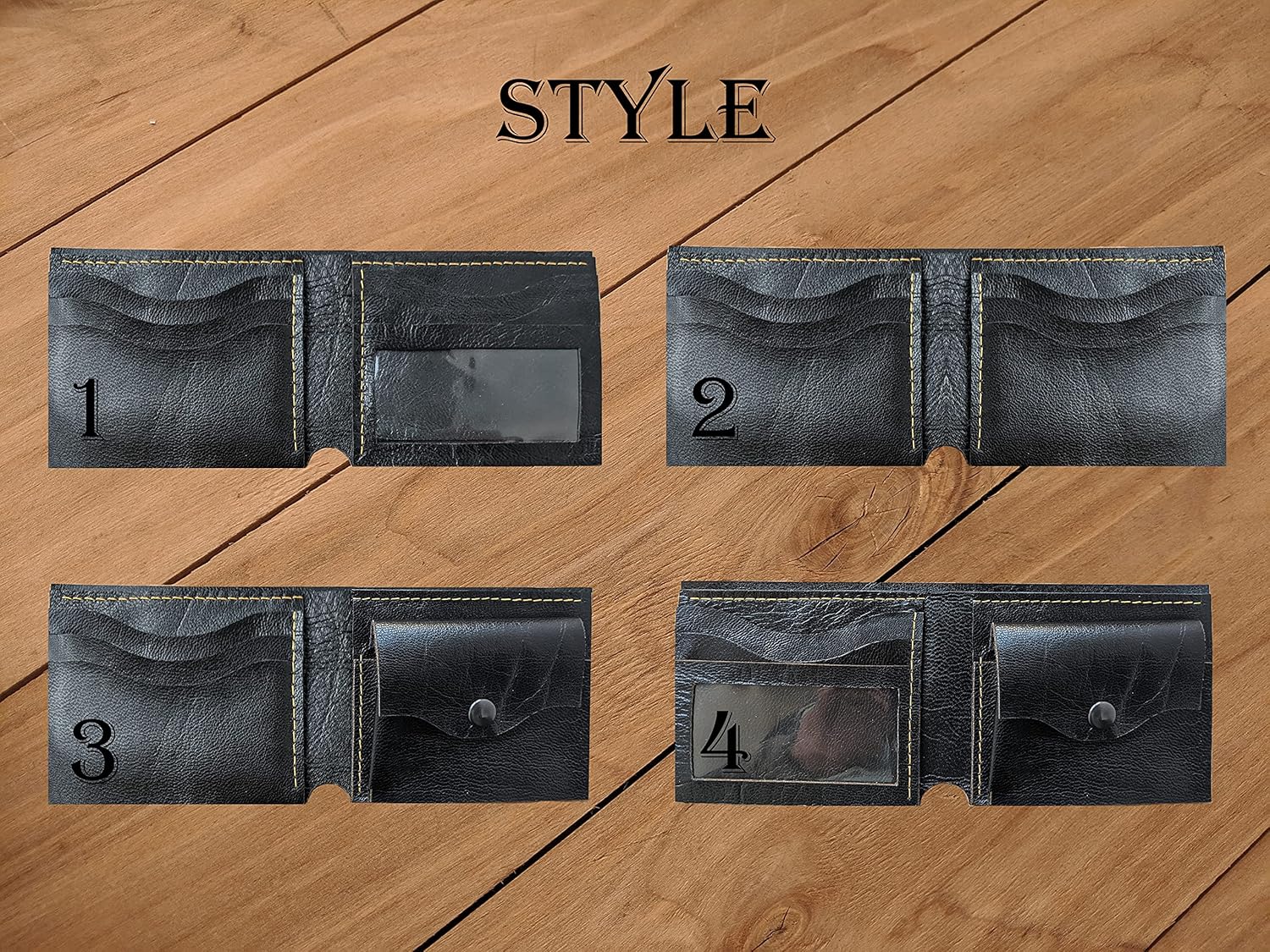 Skull, Flowers, Men's 3D Genuine Leather Wallet, Handmade wallet, Carved wallet, Tooled wallet, Airbrush Art, Biker wallet, Custom wallet, Personalized wallet