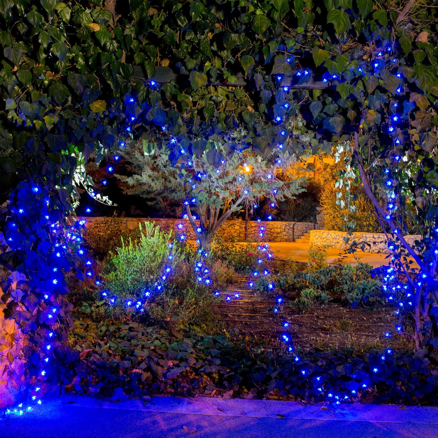 LED Solar Party String Lights with Auto Sensor, 100 Twinkling Outside Icicle Lights, Christmas Fairy Indoor Outdoor Starry Lights, Waterproof, 39.1 Feet Long