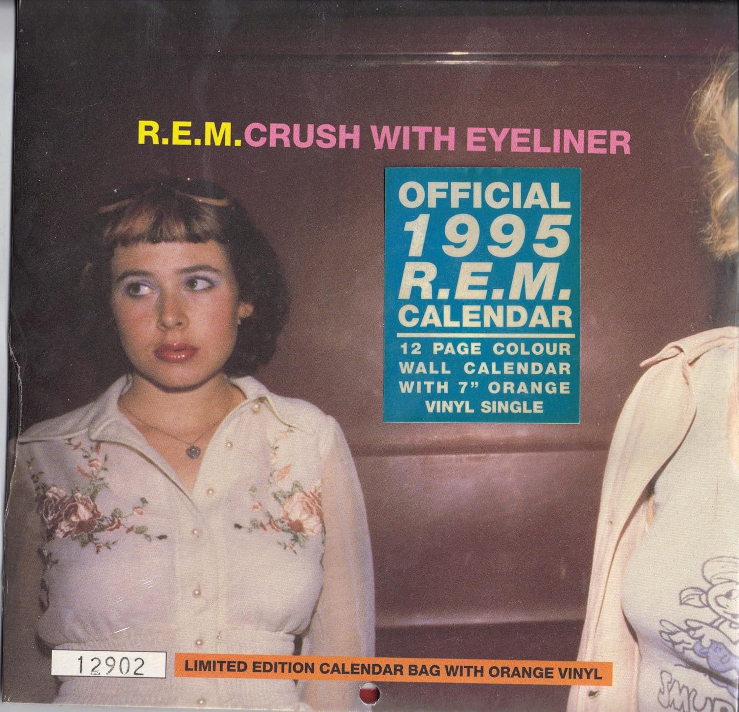 R.E.M. REM Crush With Eyeliner 1995 UK Calander Bag w/Orange Vinyl 7