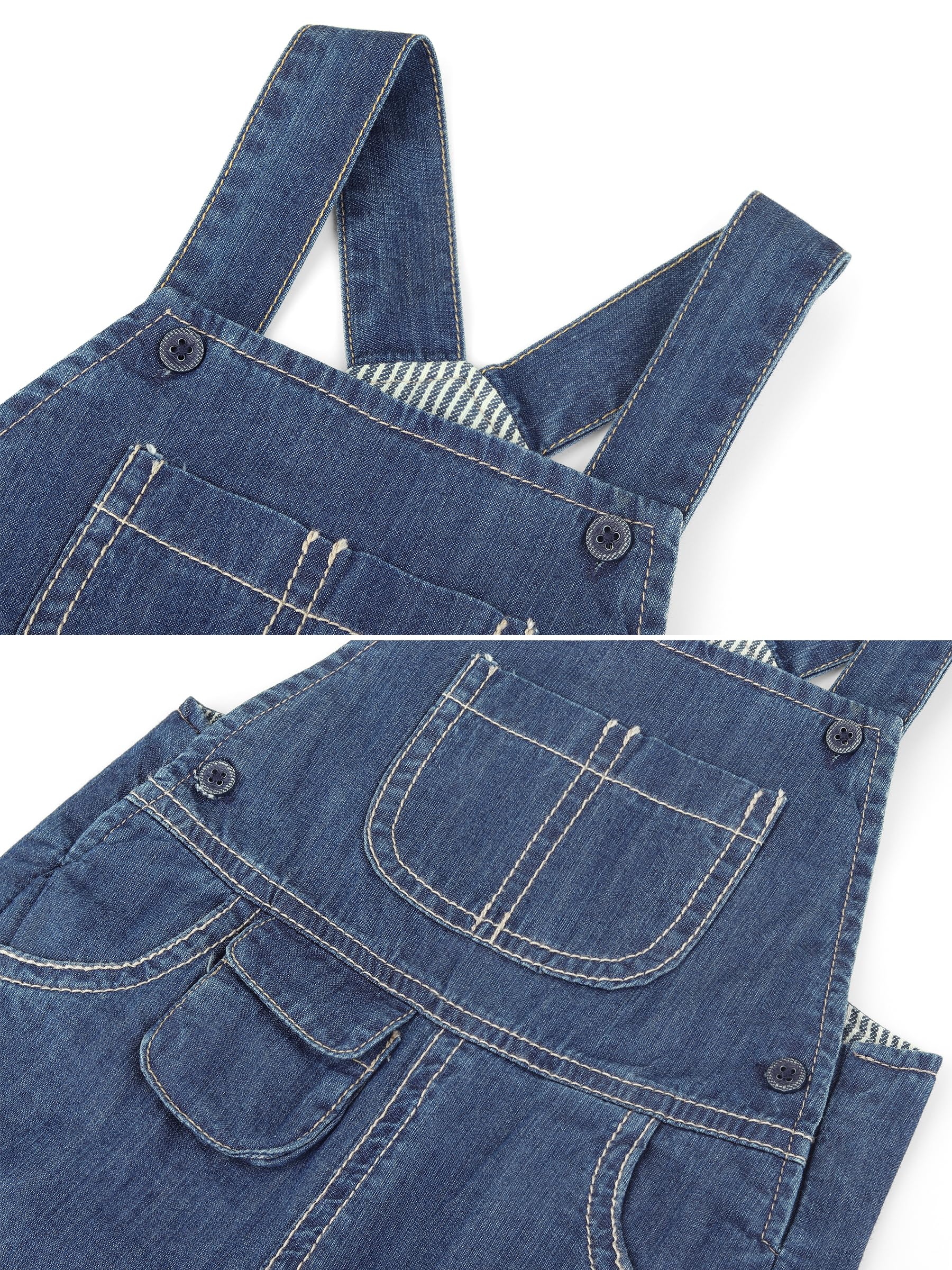 Bebé Niños Niñas Denim Pantalones de Peto Pantalón de Peto Vaqueros Overol Jeans con Tirante Algodón Suave Delgado para Primavera Verano - Cartoon Diseño Talla 56/62/68/74/80/86