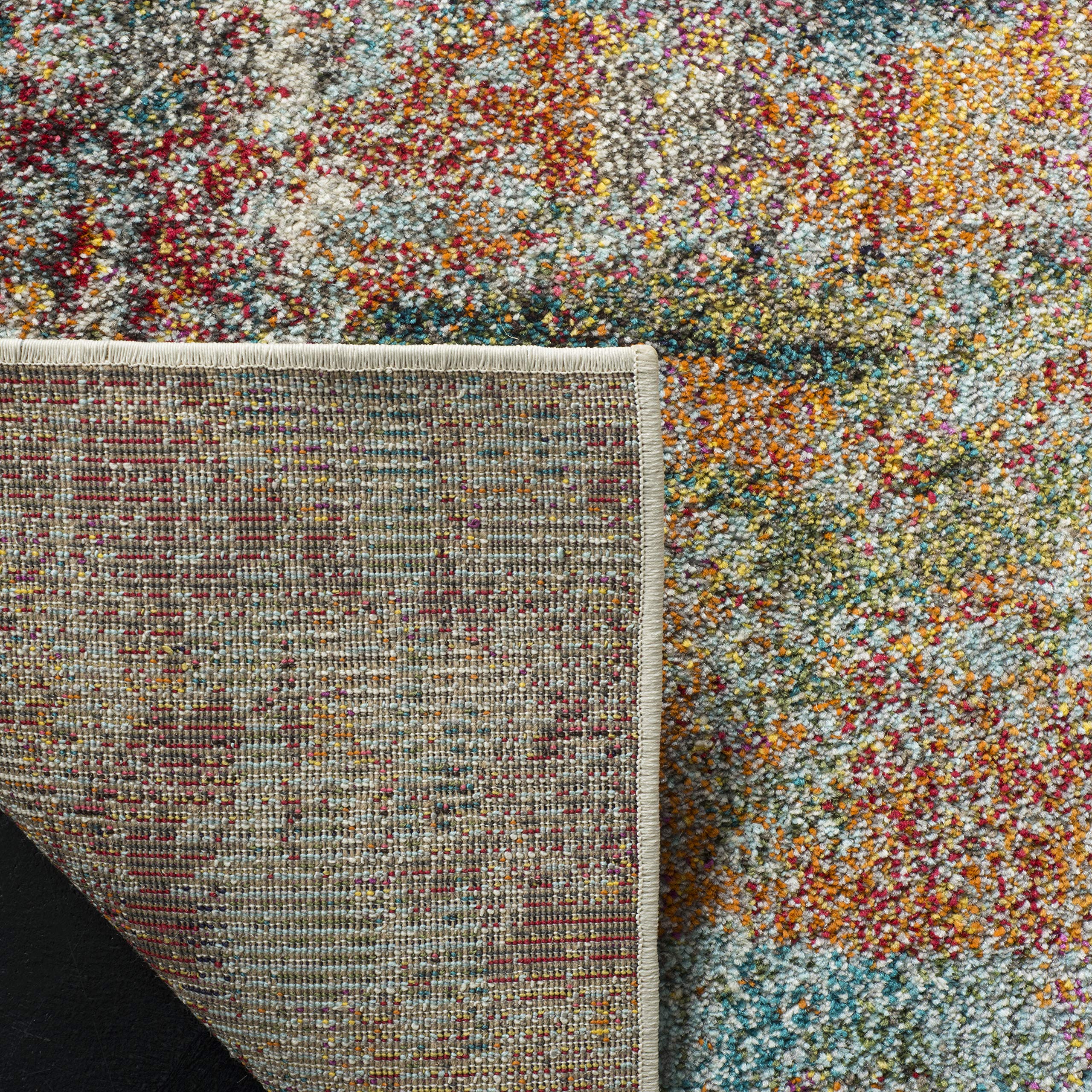 SAFAVIEH Monaco Collection Accent Rug - 2'2" x 4', Teal & Orange, Modern Boho Abstract Design, Non-Shedding & Easy Care, Ideal for High Traffic Areas