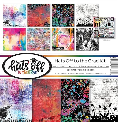 Reminisce Kit de colección de álbumes de recortes de Hats Off to The Grad Paper Crafts